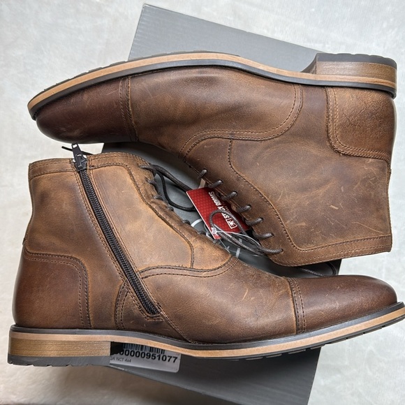 Stacy Adams Men\'s Porter Brown Leather Cap Toe Boots- Size 8.5 main image 10